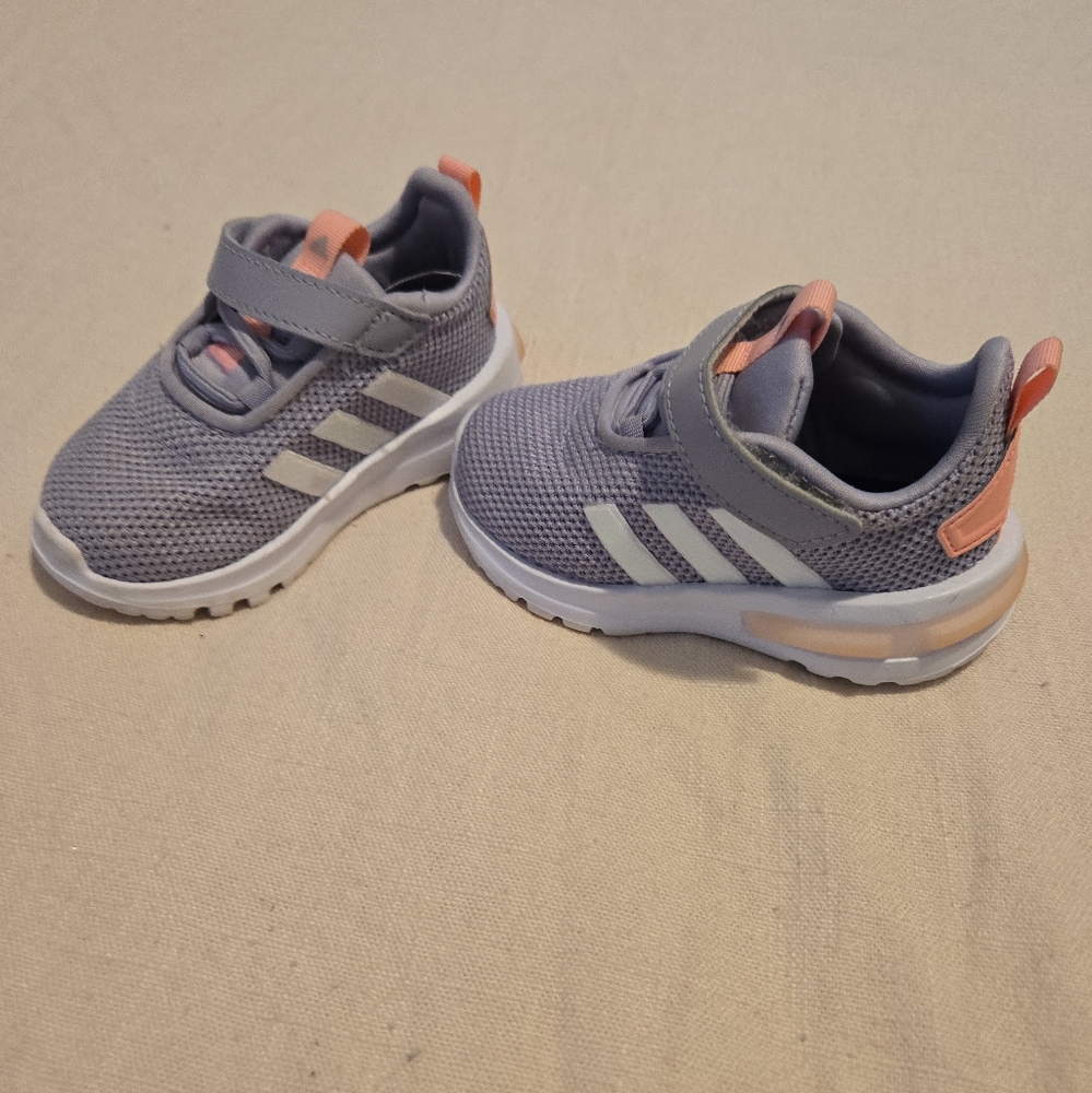 Adidas Gray and Pink Sneakers with Cushioned Sole